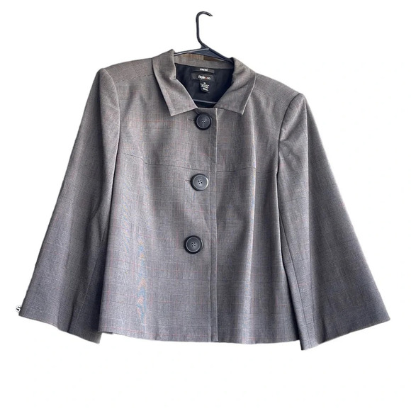 Style & Co Stretch Front Buttons Blazer Jacket Size 10 - Picture 1 of 8